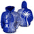 Federated States of Micronesian Polynesian Zip up Hoodie Coconut Tree Blue Unisex Blue - Polynesian Pride
