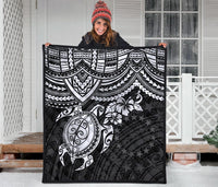 Cook Islands Polynesian Premium Quilt - White Turtle - Polynesian Pride