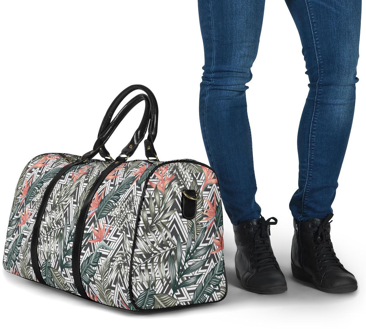 Tropical Palm Leaves And Flowers Hawaii Travel Bag - Polynesian Pride