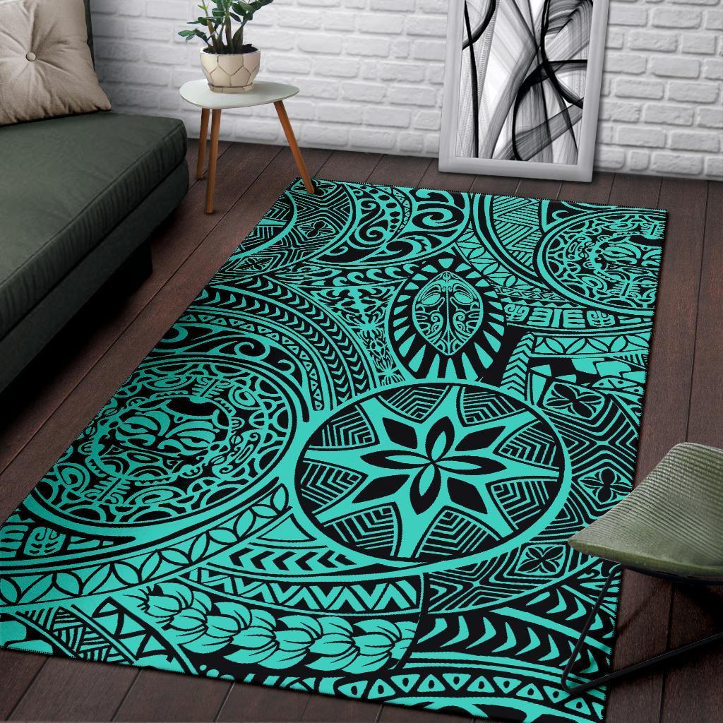 Hawaii Area Rug Polynesian Hawaiian Style Tribal Tattoo AH - Polynesian Pride