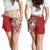Tahiti Polynesian Women's Short - Summer Plumeria (Red) - Polynesian Pride