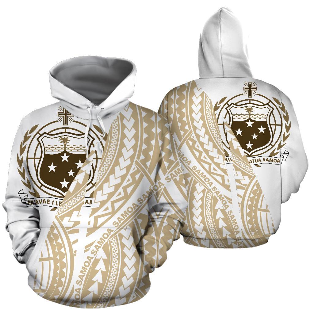 Samoa Hoodie Samoa Coat of Arms Pattern K2 Unisex Gold - Polynesian Pride