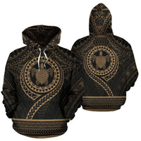 Hoodie Polynesian Turtle Tattoo Unisex Gold - Polynesian Pride