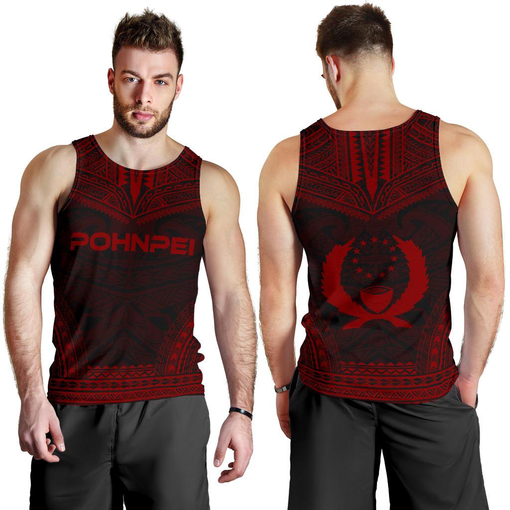 Pohnpei Men's Tank Top - Polynesian Chief Red Version - Polynesian Pride