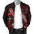 FiJi Polynesian Men's Bomber Jacket - Turtle With Blooming Hibiscus Red - Polynesian Pride