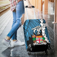 Fiji Polynesian Luggage Covers - Tribal Wave Tattoo Flag Style - Polynesian Pride