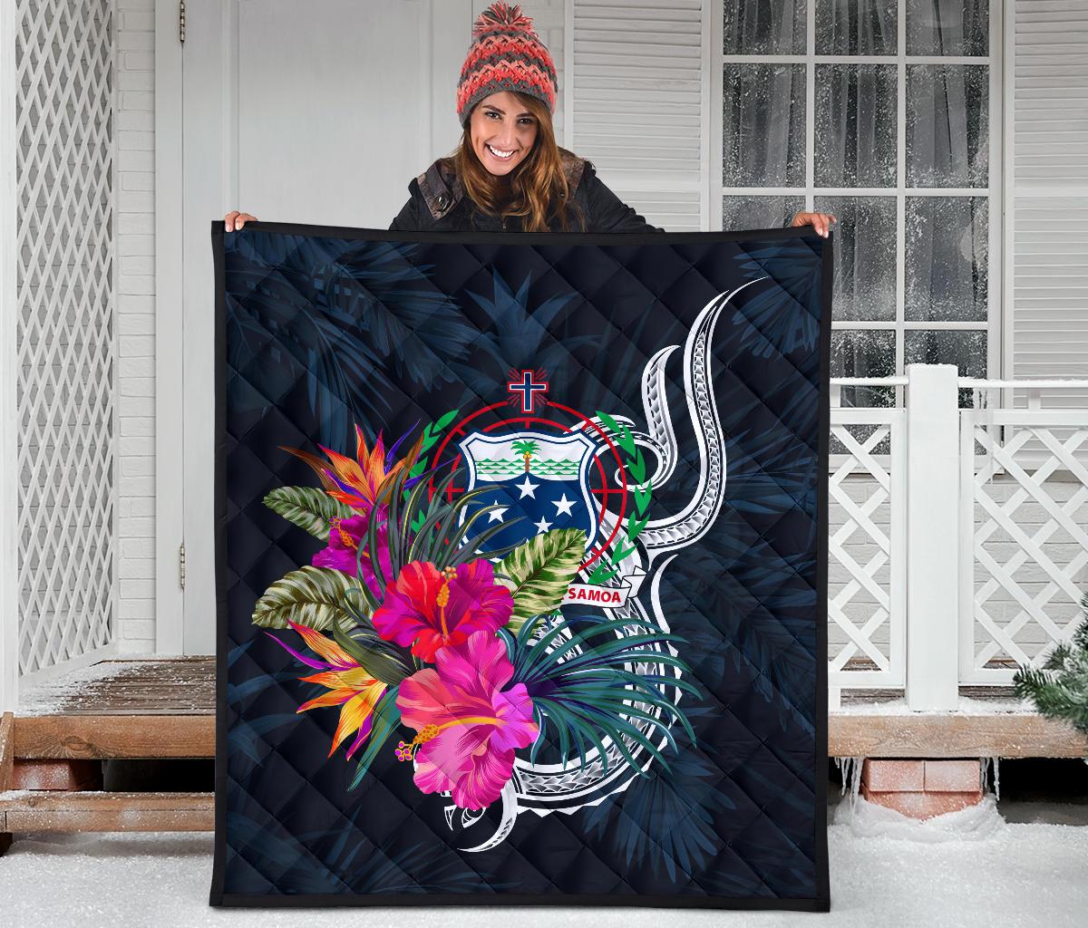 Samoa Polynesian Premium Quilt - Tropical Flowers - Polynesian Pride