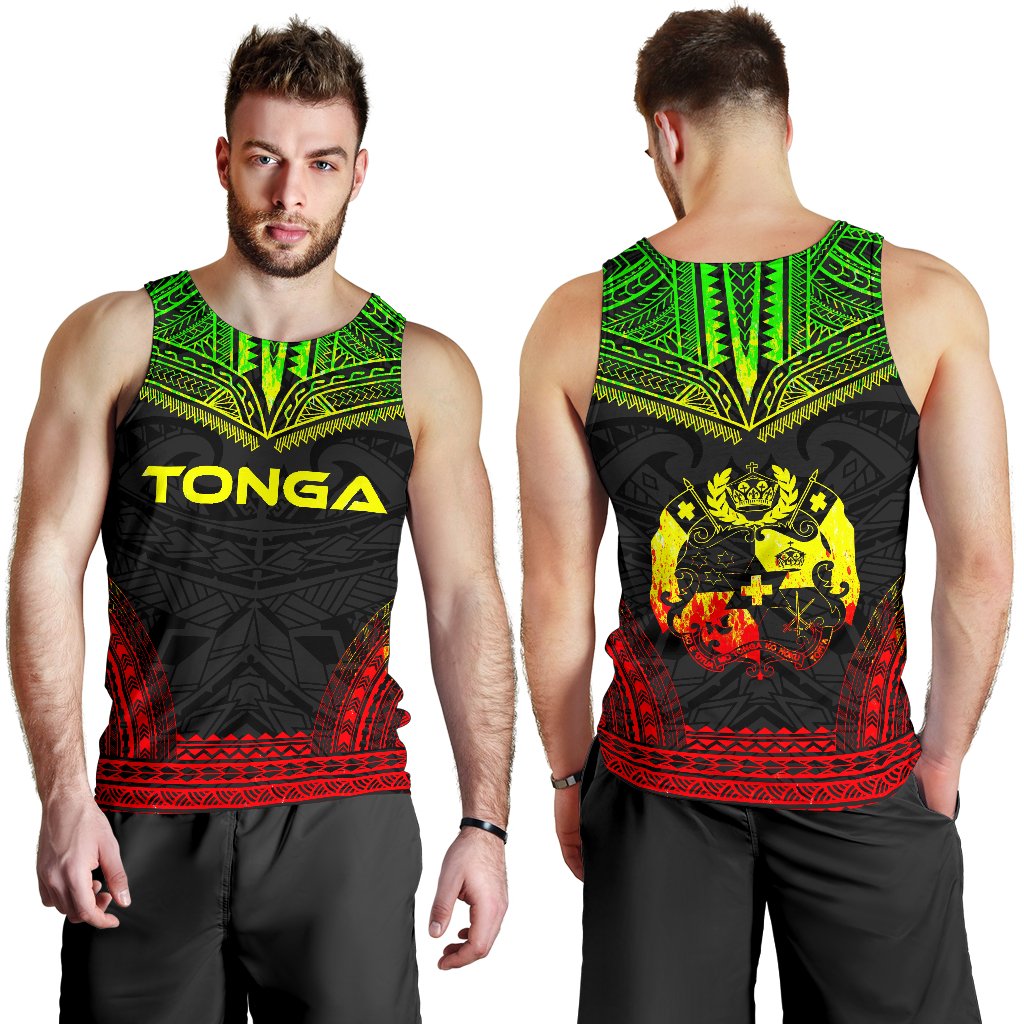 Tonga Men's Tank Top - Polynesian Chief Reggae Version - Polynesian Pride