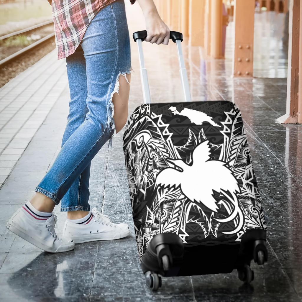 Papua New Guinea Polynesian Luggage Covers Map Black - Polynesian Pride