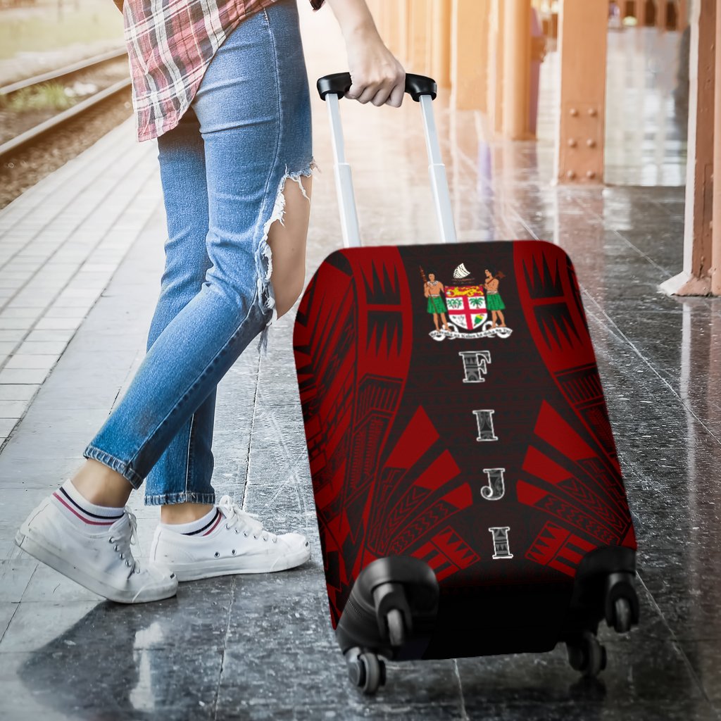 Fiji Luggage Cover - Polynesian Tattoo Red - Polynesian Pride