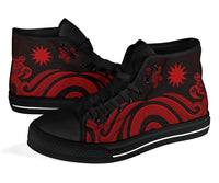 Nauru High Top Canvas Shoes - Red Tentacle Turtle - Polynesian Pride