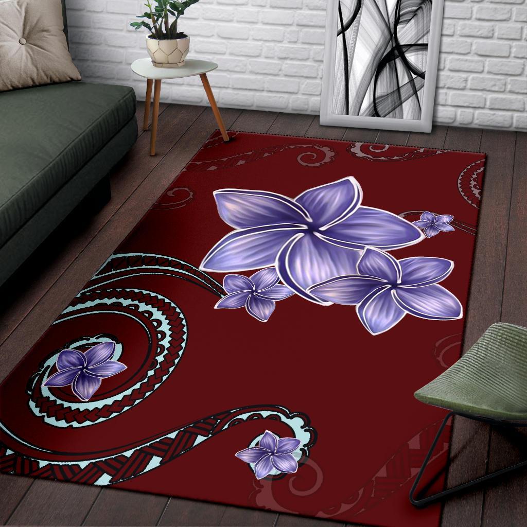 Plumeria Violet Polynesia Red Area Rug AH - Polynesian Pride