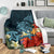 Hawaii Turtle Shark Manta Ray Hibiscus Plumeria Premium Blanket - Polynesian Pride