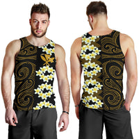 Hawaii Plumeria Kanaka Polynesian Men's Tank Top - Curtis style - Gold Gold - Polynesian Pride