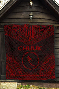 Chuuk Premium Quilt - Chuuk Flag Polynesian Chief Red Version - Polynesian Pride