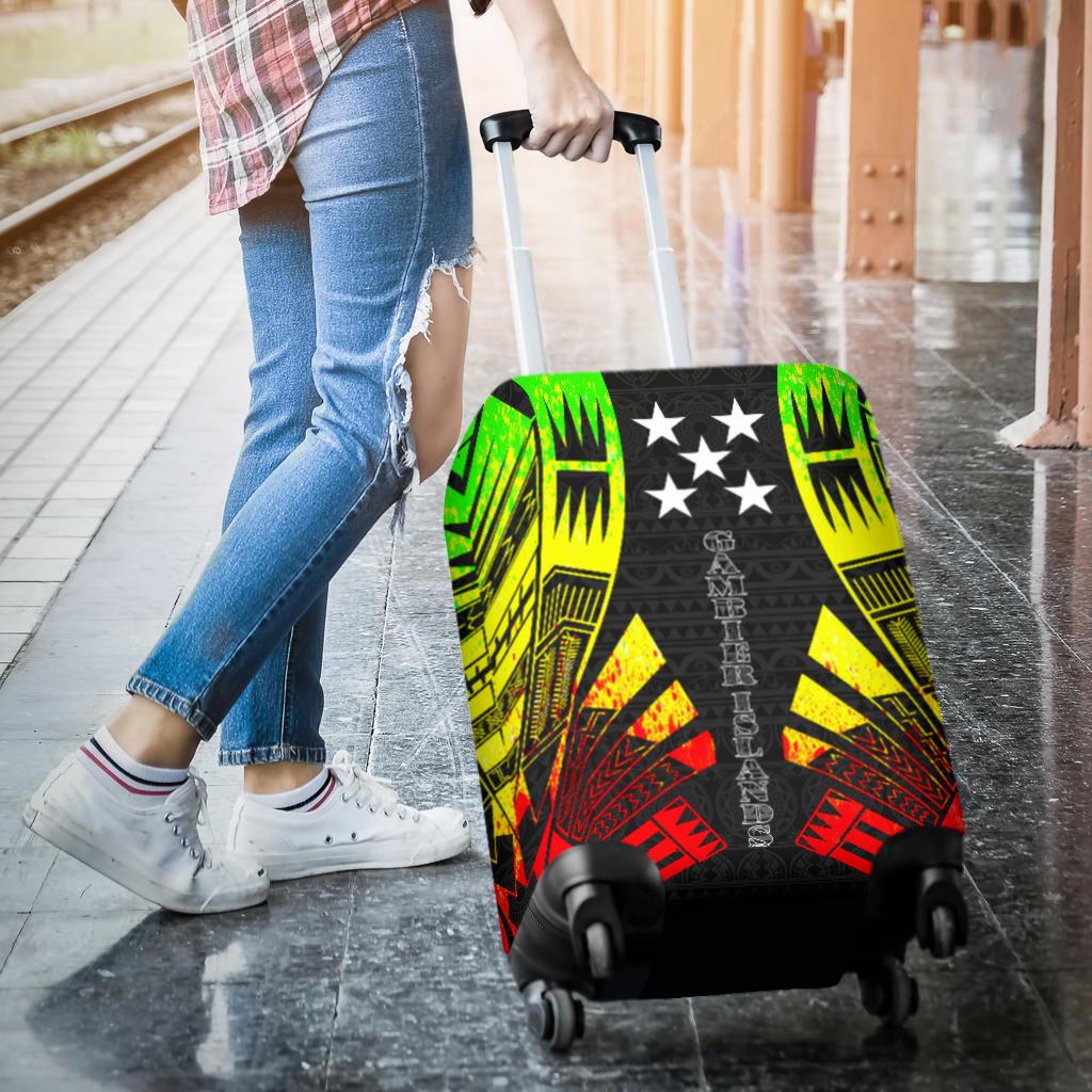 Gambier Islands Luggage Cover - Polynesian Tattoo Reggae - Polynesian Pride