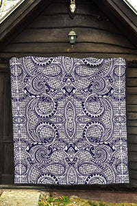 Polynesian Premium Quilt Blue And White - Polynesian Pride