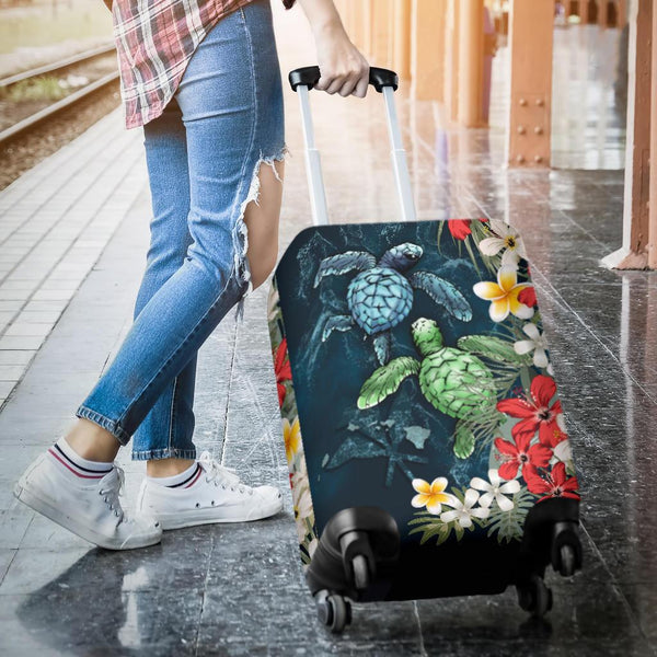Kanaka Maoli (Hawaiian) Luggage Covers - Sea Turtle Tropical