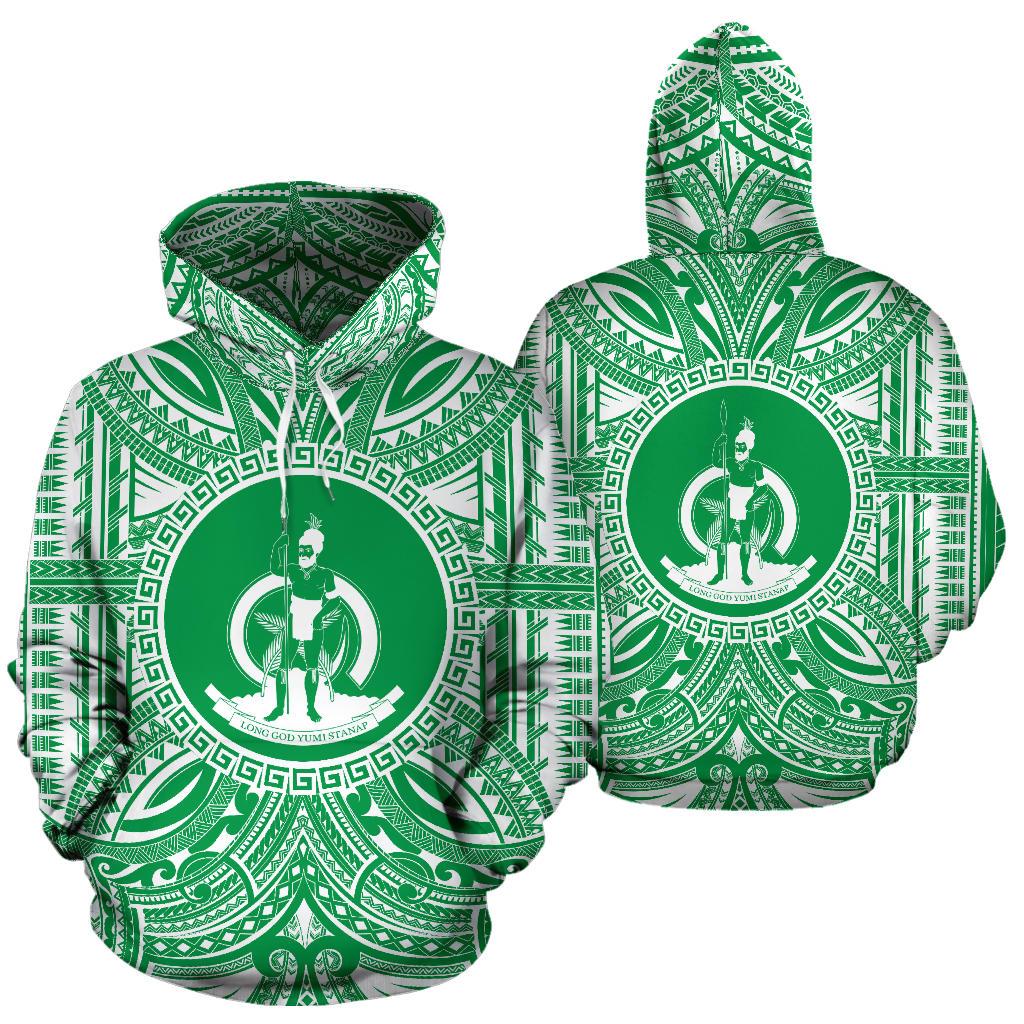 Vanuatu ll Over Hoodie Vanuatu Coat of rms Polynesian Flag Color - Polynesian Pride