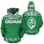 Guam All Over Zip up Hoodie Polynesian Green and White Unisex Green And White - Polynesian Pride