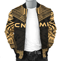 Northern Mariana Islands Polynesian Chief Men's Bomber Jacket - Gold Version - Polynesian Pride