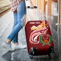 Pohnpei Personalised Luggage Covers - Pohnpei Seal Polynesian Patterns Plumeria - Polynesian Pride