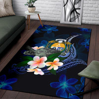 Nauru Polynesian Area Rug - Turtle With Plumeria Flowers - Polynesian Pride