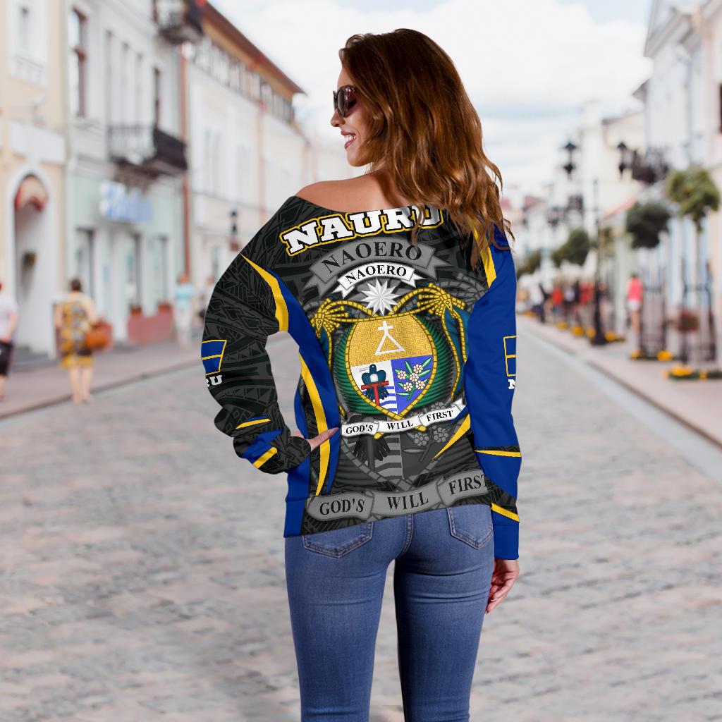 Nauru Polynesian Off Shoulder Sweater (Women) - Nauru Spirit (Original) - Polynesian Pride