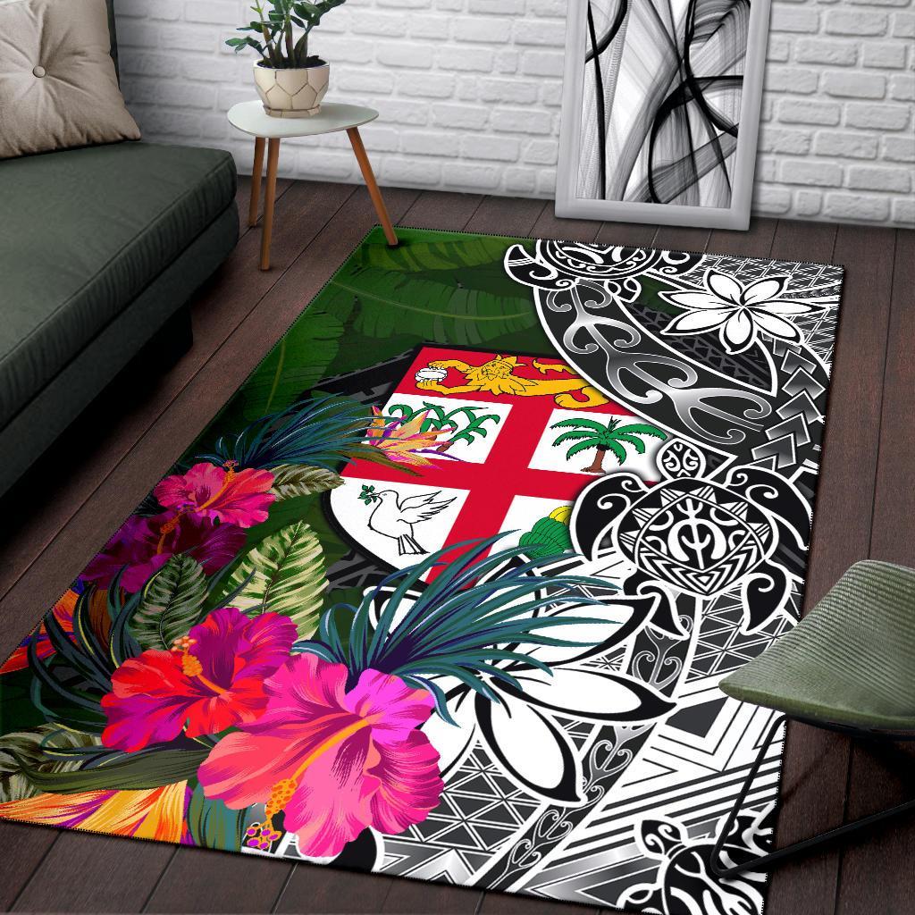 Fiji Area Rug - Turtle Plumeria Banana Leaf - Polynesian Pride