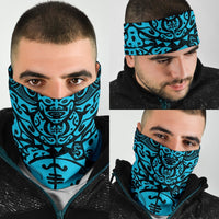 New Zealand Maori Tangaroa Tattoo Bandana - Blue - Polynesian Pride