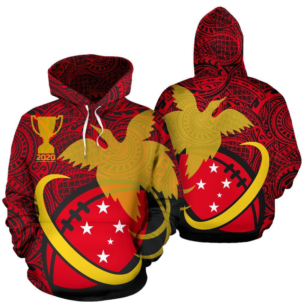 Papua New Guinea Rugby Hoodie Papua New Guinea Flag Rugby 2020 Polynesian Tattoo Style TH0 Unisex Red - Polynesian Pride