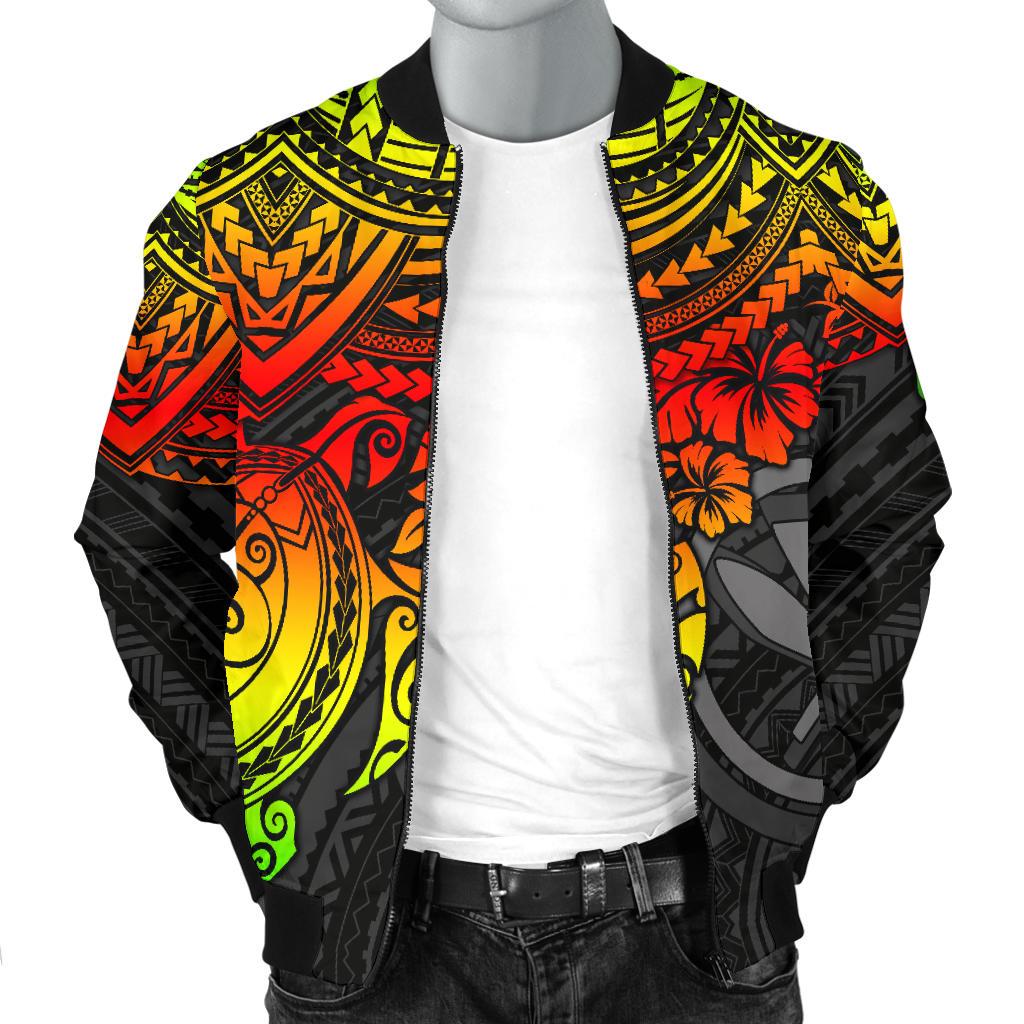 Polynesian Hawaii Bomber Jacket (Men) - Reggae Turtle - Polynesian Pride