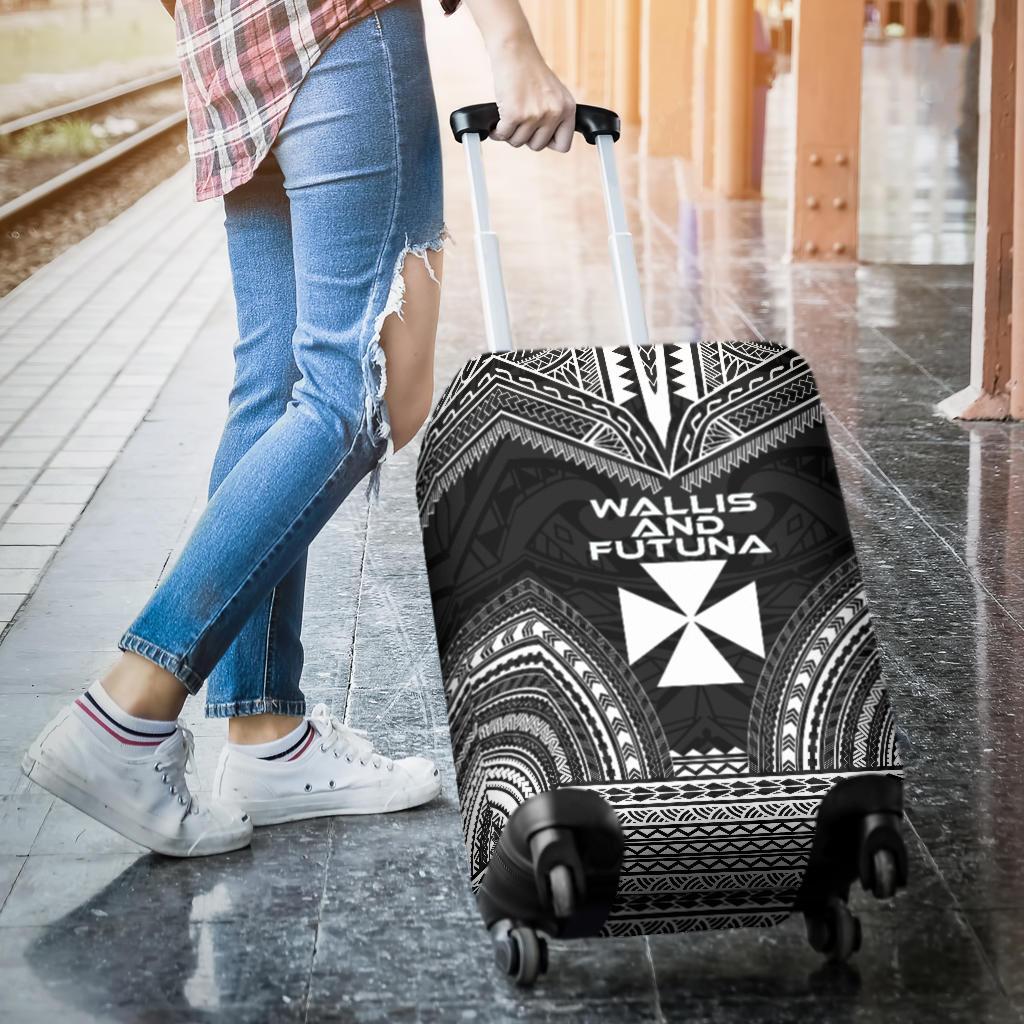 Wallis And Futuna Polynesian Chief Luggage Cover - Black Version - Polynesian Pride