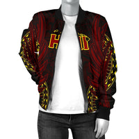 Hawaiian Women's Bomber Jacket Kanaka Wings Hawaii Women's Bomber Jacket - JV Style - Polynesian Pride