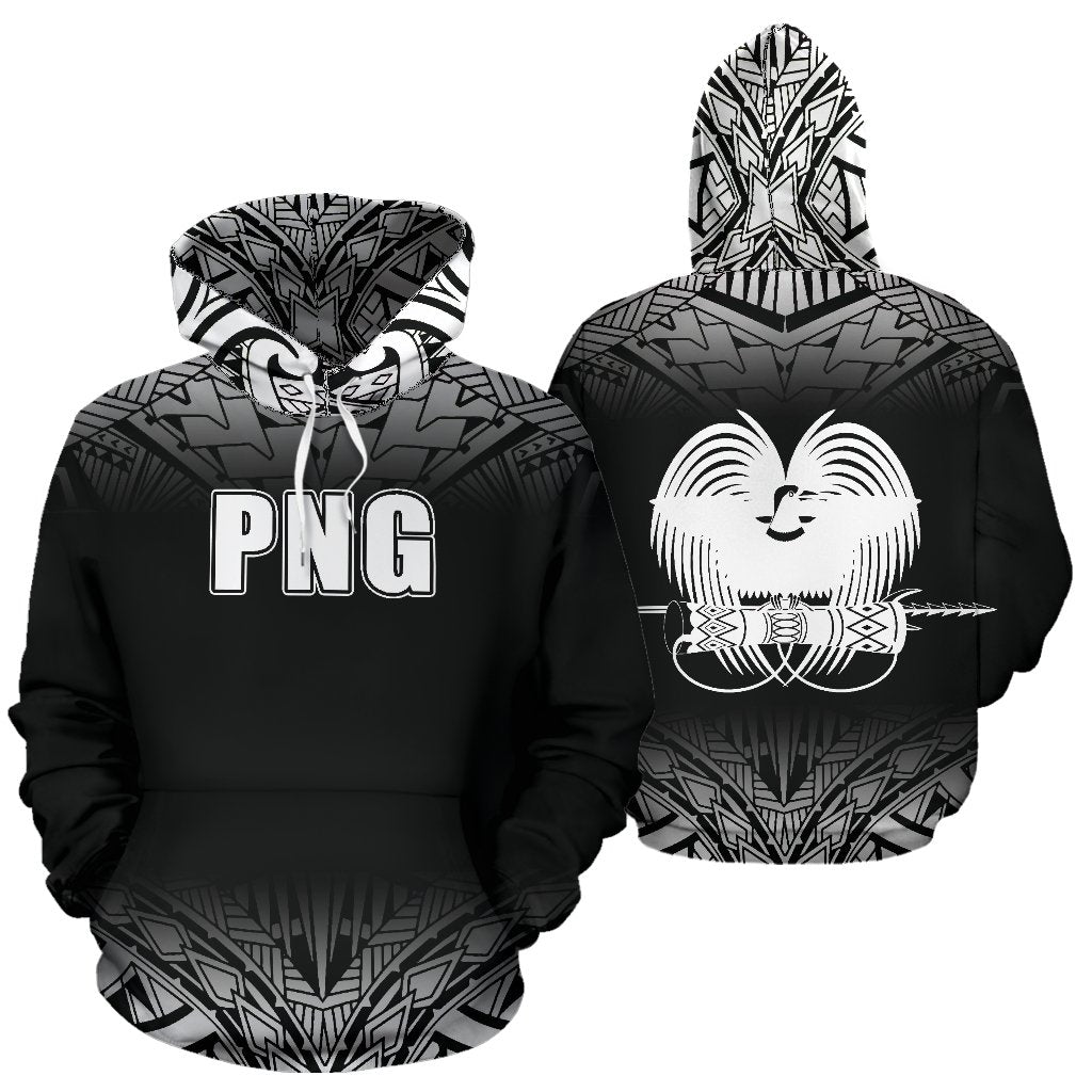 Papua New Guinea All Over Hoodie Fog Black Style Unisex Black - Polynesian Pride