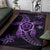 Kanaka Map Hibiscus Plumeria Turtle Art Polynesian Area Rug Violet AH - Polynesian Pride