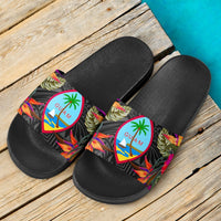 Guam Slide Sandals - Polynesian Hibiscus Pattern - Polynesian Pride