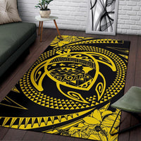 Hawaiian Kanaka Honu Hibiscus Tornado Polynesian Area Rug AH - Polynesian Pride