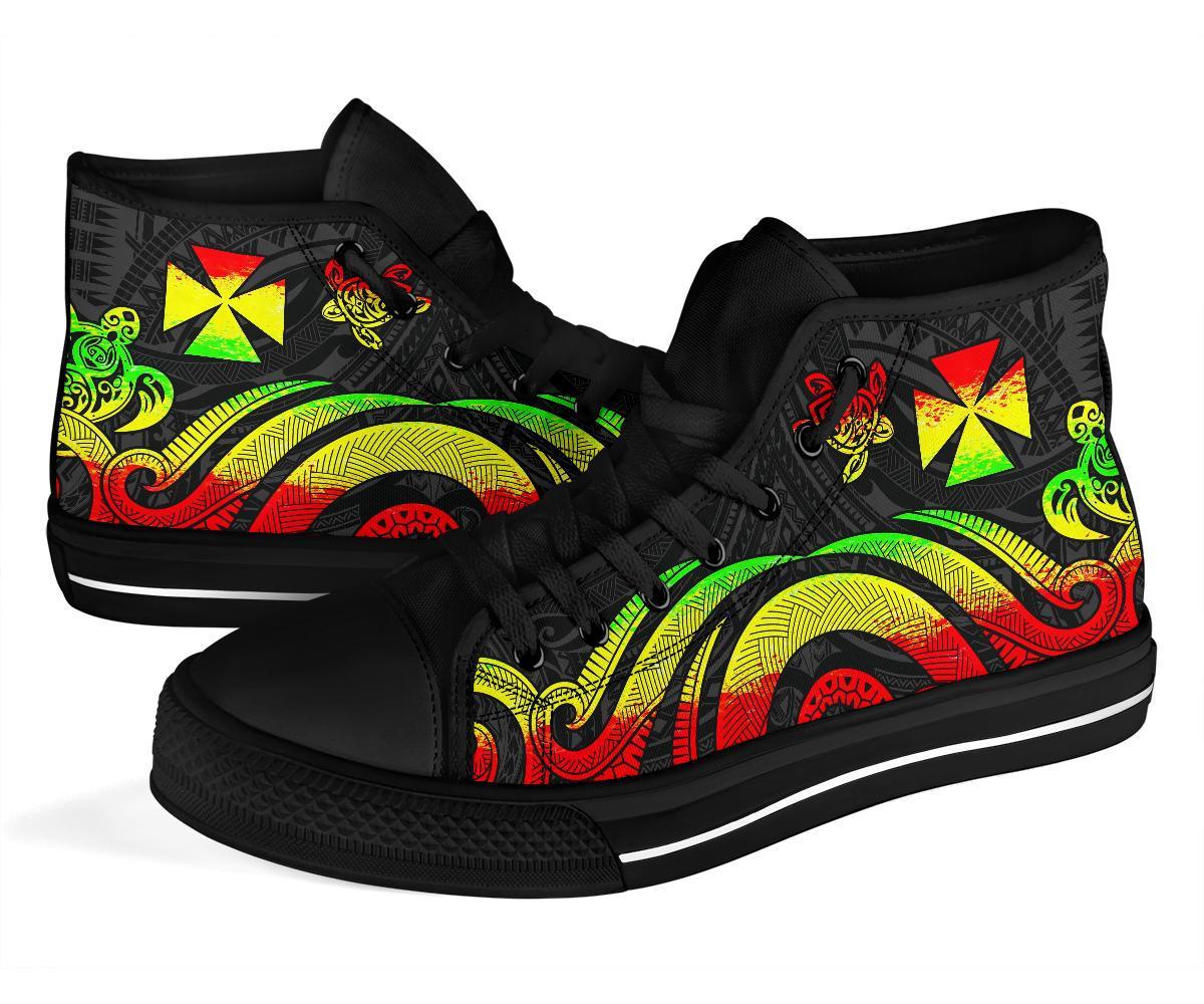 Wallis and Futuna High Top Canvas Shoes - Reggae Tentacle Turtle - Polynesian Pride
