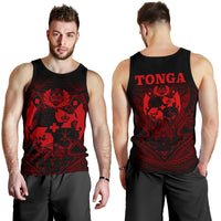 Tonga Polynesian Men's Tank Top - Red Tribal Pattern - Polynesian Pride