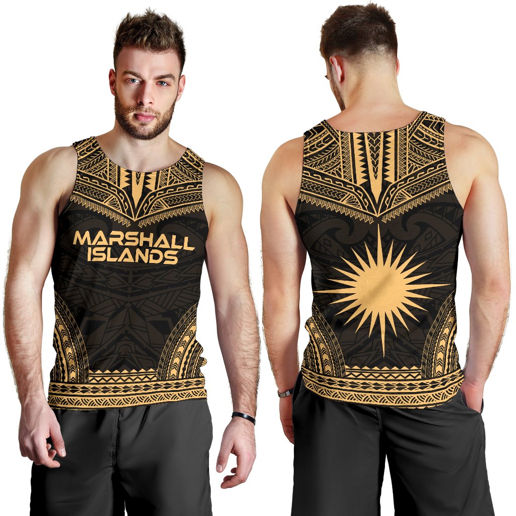 Marshall Islands Men's Tank Top - Polynesian Chief Gold Version - Polynesian Pride