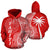 Tahiti Polynesian Hoodie Coconut Tree Red nd White Unisex Red - Polynesian Pride