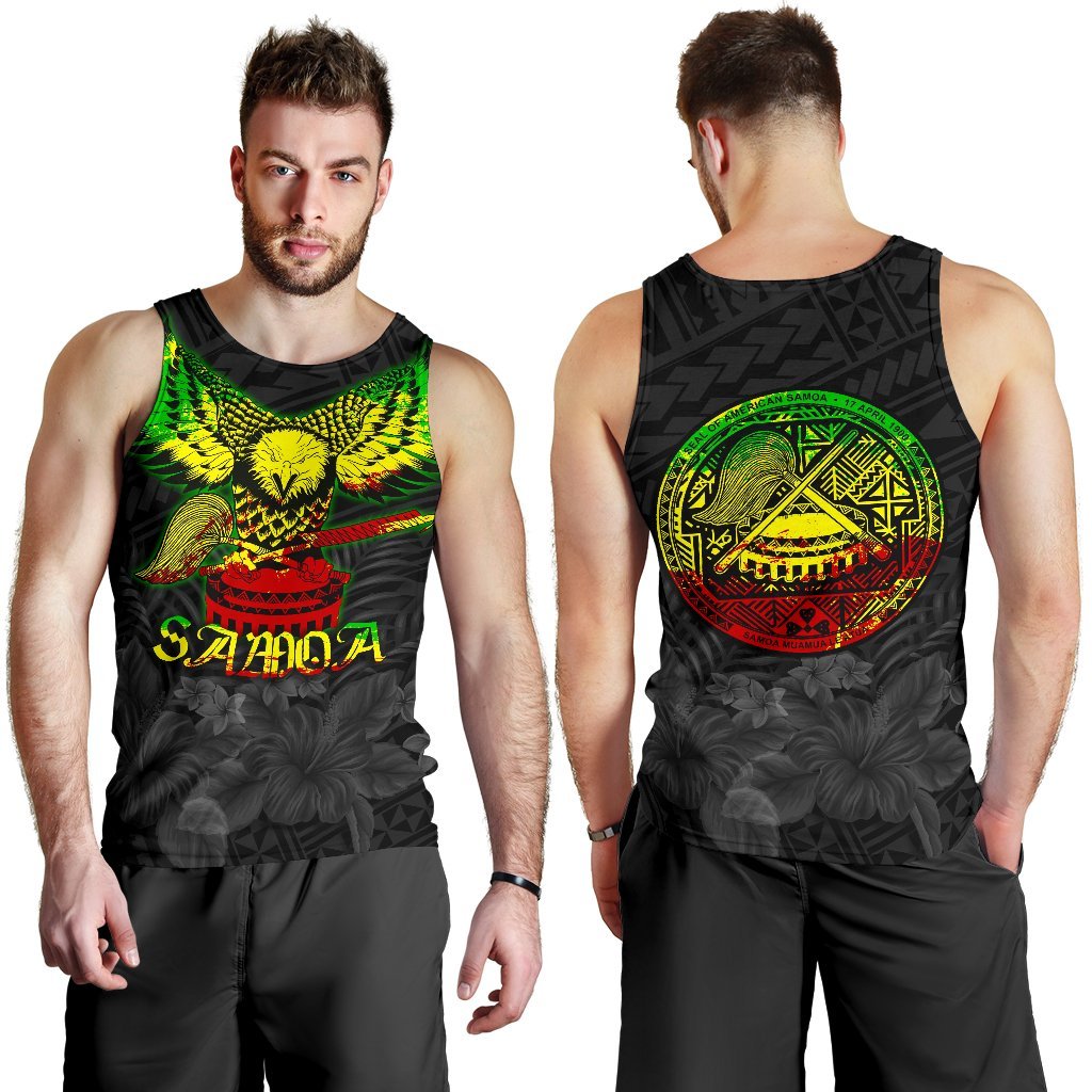 American Samoa Eagle With Seal Men Tank Top Rasta - Polynesian Pride