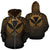 Kanaka Maoli All Over Zip up Hoodie Lift up Gold Unisex Gold - Polynesian Pride