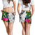 Kosrae Women's Short White - Turtle Plumeria Banana Leaf - Polynesian Pride