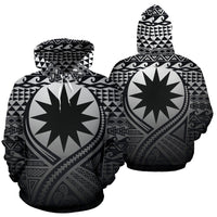 Nauru All Over Hoodie Lift up Black Unisex Black - Polynesian Pride
