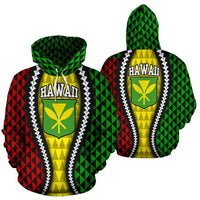 Hawaii Hoodie Kanaka Maoli Flag Unisex Mix - Polynesian Pride