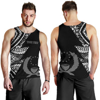 Pohnpei Personalised Custom Men's Tank Top - Micronesian Pattern Flash Black - Polynesian Pride