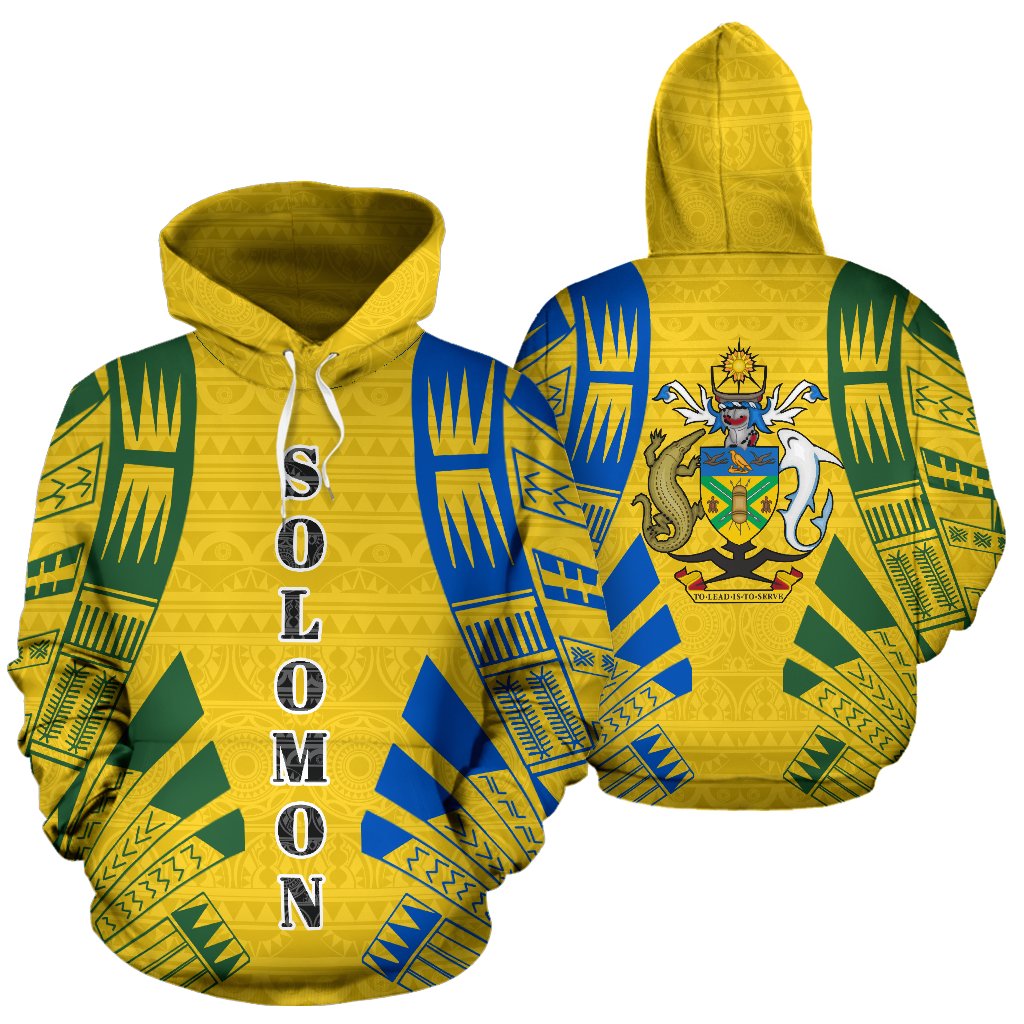 Solomon All Over Hoodie Polynesian Tattoo Style Unisex White - Polynesian Pride