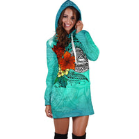 American Samoa Hoodie Dress - Tropical Flowers Style - Polynesian Pride